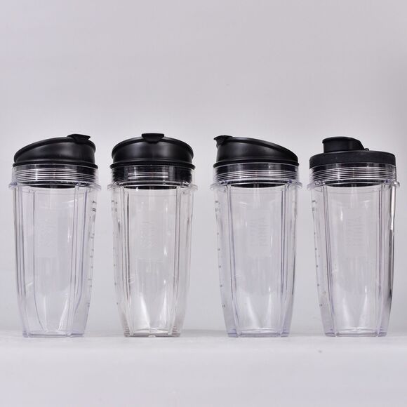 LOT Of 4 Nutri Ninja 24oz To-Go Blender Cups Bottles Containers with Lids bundle - Picture 1 of 2